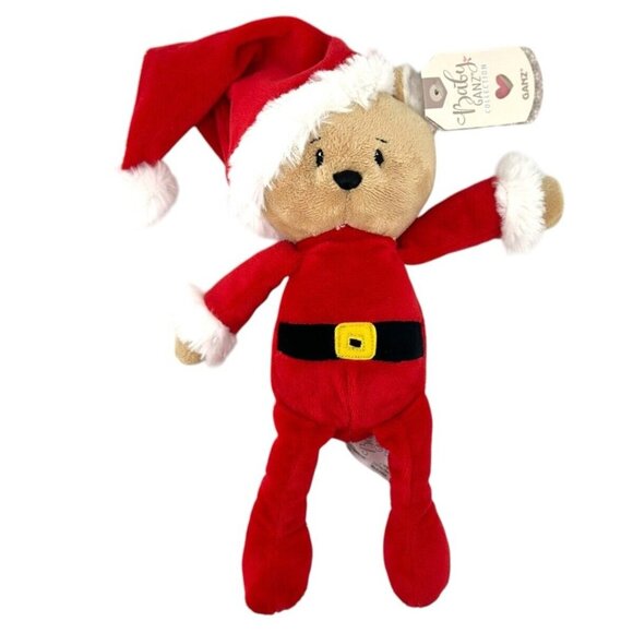 Baby Ganz Plush Teddy Bear Rattle Christmas Red Santa Elf 12" Stuffed Animal - Picture 4 of 11